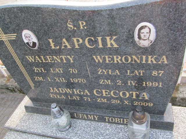 Weronika Łapcik 1904 Poczesna - Grobonet - Wyszukiwarka osób pochowanych