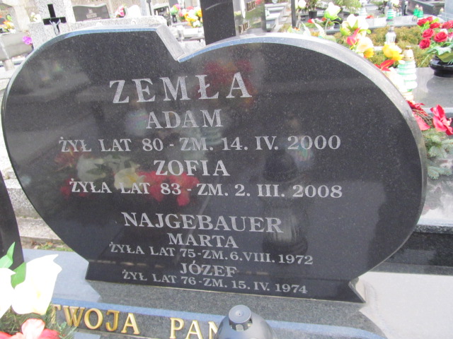 Zofia Zemła 1925 Poczesna - Grobonet - Wyszukiwarka osób pochowanych